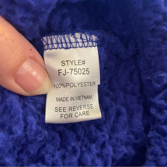 Zenana Royal Blue Sherpa Jacket Size Large - Picture 7 of 7